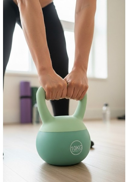 10 kg Soft Kettlebell – Yumuşak Tabanlı Metal Kumlu, Ses Yapmaz Darbeye Dayanıklı Çift El Ağırlık fiyatları