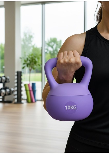 10 kg Soft Kettlebell – Yumuşak Tabanlı Metal Kumlu, Ses Yapmaz Darbeye Dayanıklı Çift El Ağırlık modelleri
