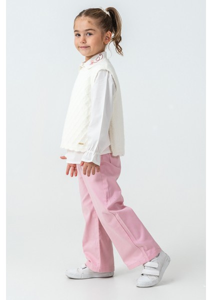 Yakası Kalp Nakışlı Kız Çocuk 3\'lü Takım - 26K 4465 fiyatları