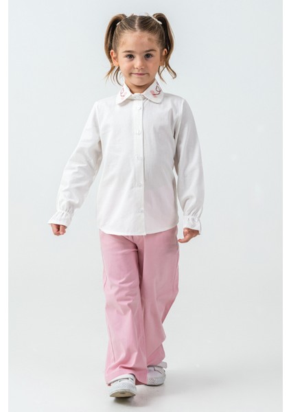 Yakası Kalp Nakışlı Kız Çocuk 3\'lü Takım - 26K 4465 indirimleri