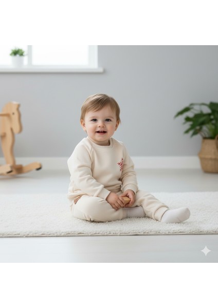 Kız Bebek Kız Çocuk Erkek Bebek Erkek Çocuk 2/5 Yaş Kar Tanesi Baskılı Yılbaşı 2'li Alt Üst Takım modelleri