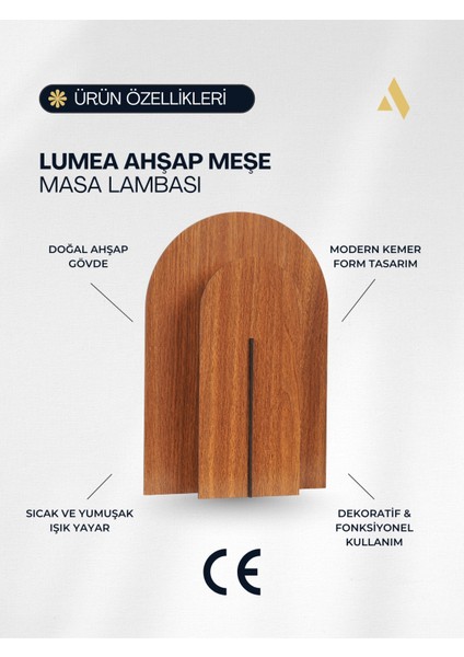Lumea Ahşap Masa Lambası – Modern, Dekoratif ve Çift Yüzlü Aydınlatma (Siyah & Doğal Renk) fiyatları