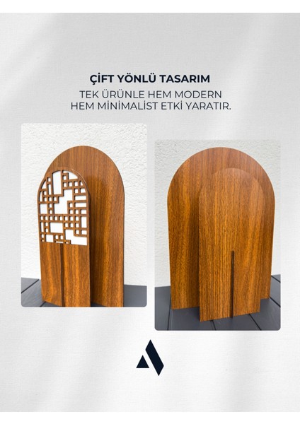 Lumea Ahşap Masa Lambası – Modern, Dekoratif ve Çift Yüzlü Aydınlatma (Siyah & Doğal Renk) modelleri