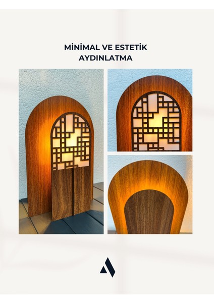 Lumea Ahşap Masa Lambası – Modern, Dekoratif ve Çift Yüzlü Aydınlatma (Siyah & Doğal Renk) fırsatları