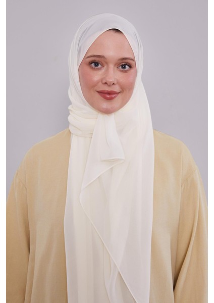 Ekru Lux Şifon Şal