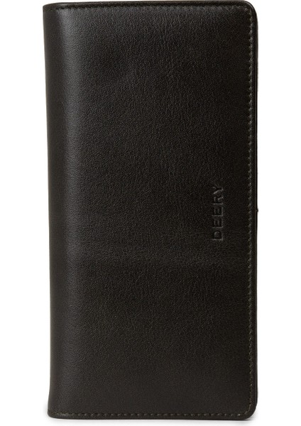 Erkek Hakiki Deri Yeşil Telefon Bölmeli Cüzdan - 00804MYSLZ01