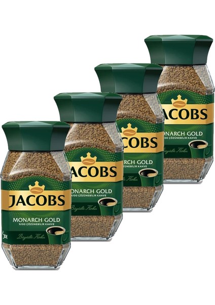 Monarch Gold Cam Kavanoz Granül Kahve 100 gr x 4 Adet