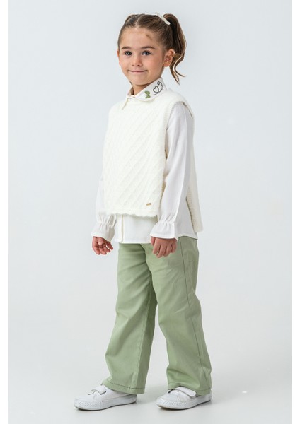 Yakası Kalp Nakışlı Kız Çocuk 3\'lü Takım - 26K 4465 modelleri