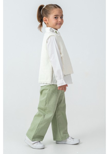 Yakası Kalp Nakışlı Kız Çocuk 3\'lü Takım - 26K 4465 fırsatları