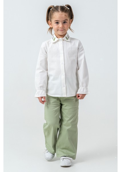 Yakası Kalp Nakışlı Kız Çocuk 3\'lü Takım - 26K 4465