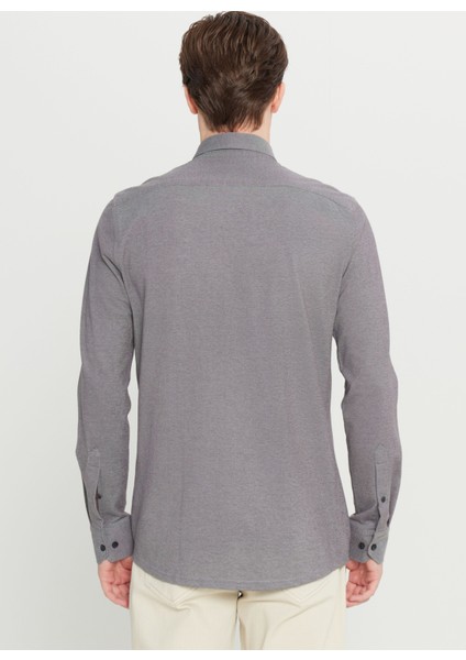 Slim Fit Düğmeli Yaka Gri Erkek Gömlek ACE020261468_GRI indirimleri