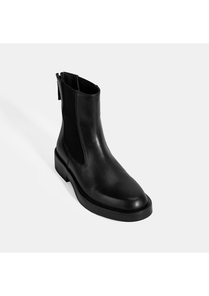Kadın Siyah Lastikli Deri Chelsea Bot modelleri