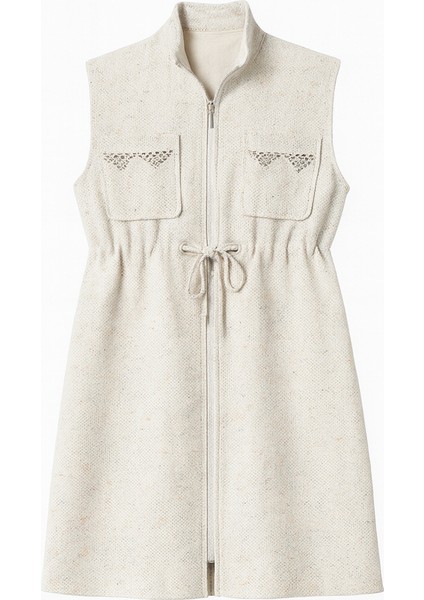 Kadın Fermuar Kapama Mütevazı Büyük Beden Yelek