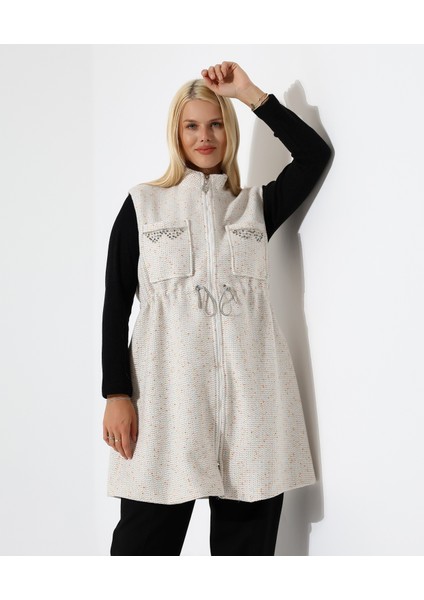 Kadın Fermuar Kapama Mütevazı Büyük Beden Yelek fırsatları