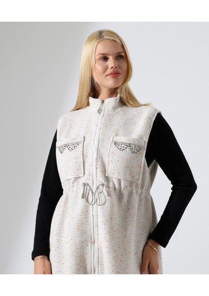 Kadın Fermuar Kapama Mütevazı Büyük Beden Yelek indirimleri