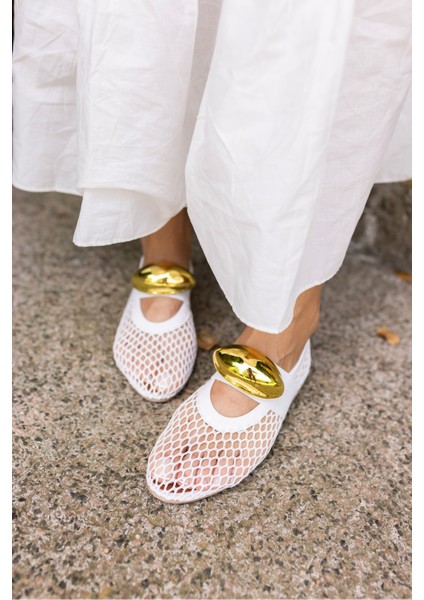 Musiala Kadın Siyah File Gold Detay Ithal Aksesuar Babet indirimleri