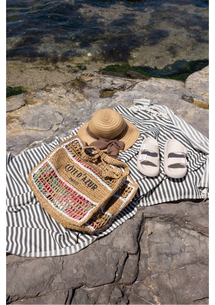 Cote Kadin Nude Siyah Hasır Plaj-Gunluk Çanta fiyatları