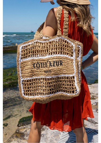 Cote Kadin Nude Siyah Hasır Plaj-Gunluk Çanta indirimleri