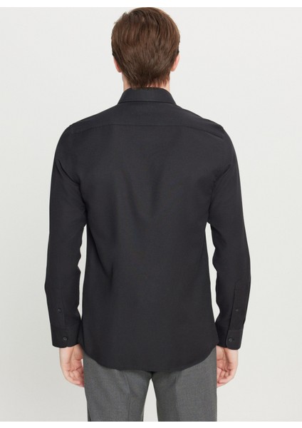 Tailored Fit Italyan Yaka Siyah Erkek Gömlek ACE020261606_SYH indirimleri