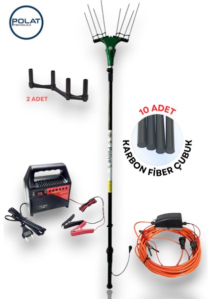 POLIVE 5000 Zeytin Hasat Makinesi ve Pogod 6-12Volt Akü Şarj Cihazlı