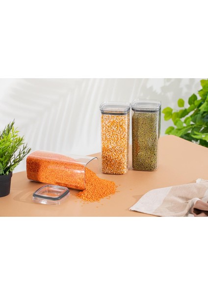 Uzun Kare Hava Geçirmez Erzak Saklama Kabı 12 Adet 3100 ml modelleri