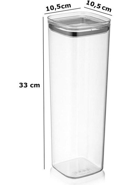 Uzun Kare Hava Geçirmez Erzak Saklama Kabı 12 Adet 3100 ml indirimleri