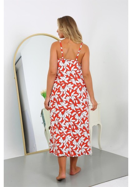 Kadın Büyük Beden Ip Askılı Pamuklu Uzun Gecelik NS12105 indirimleri