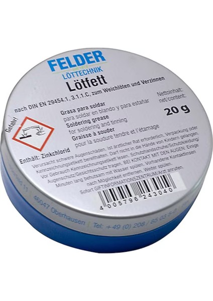 Lötfett 20 gr Lehim Pastası | Profesyonel Lehimleme Yağı | Kalaylama ve Lehimleme Için Akı