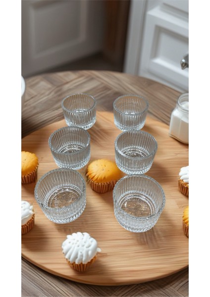 6 Parça Kristal Çizgili Kase-Sosluk-Reçellik-Kahve Yanı Çikolatalık fiyatları