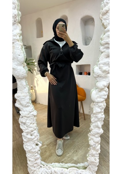 Kadın Scuba Elbise ◆ Kuşaklı Oversize Rahat Kalıp ◆ Günlük Rahat Kombin Için Modern ve Zarif indirimleri