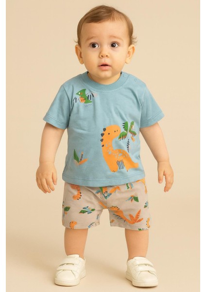 Erkek Bebek Dar Kalıp Kısa Kol Şort Takım 1010 modelleri