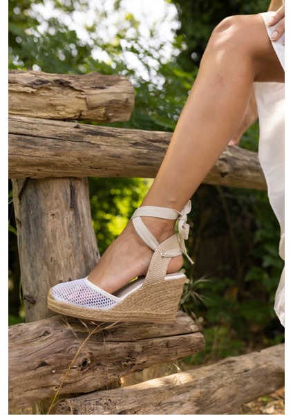 Tomi Kadın Altin File Detayli Espadril Sandalet