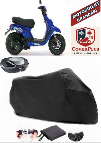 Yamaha Bws 100 Motor Brandası Siyah Arka Çanta Uyumlu Motorsiket Brandası Motor Örtüsü Çadır Su Geçirmez Motosiklet Kılıfı Motor Brandası
