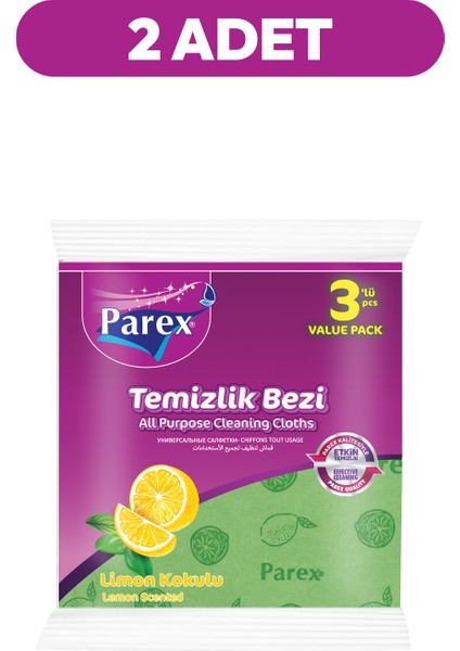 Limon Kokulu 3'lü Temizlik Bezi İkili Paket fiyatları