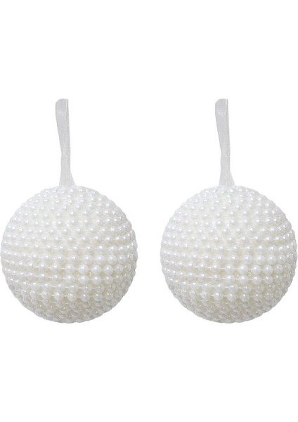 Yılbaşı Topu Inci Kaplama Çam Ağacı Süsü Beyaz 10 cm 2'li fiyatları