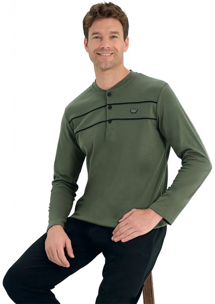 Over Sleep 2210 Erkek Kışlık Interlok Pijama Takım