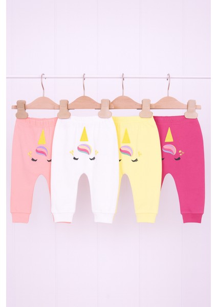 Nakışlı Patiksiz 4 Adet Tek Alt 3-6/6-9/9-12/18-24 Ay