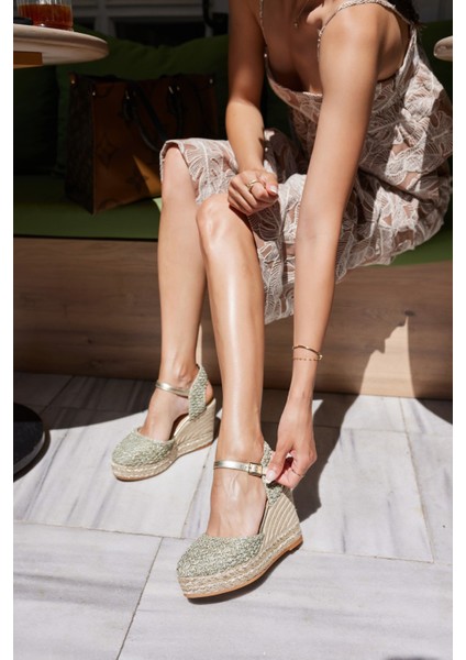 Tiri Kadın Yeşil Mınt Espadrıl Dolgu Taban Ispanya Uretım Sandalet modelleri