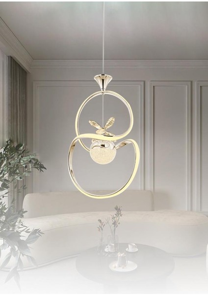 1921-1 Gold Kristal Taşlı LED Avize fiyatları