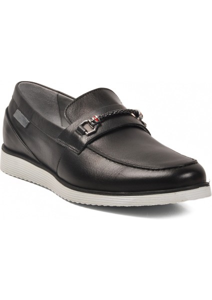 Siyah Hakiki Deri Erkek Günlük Ayakkabı Pepita 4120 M