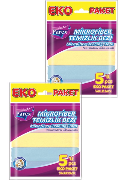 Mikrofiber 5'li Temizlik Bezi İkili Paket
