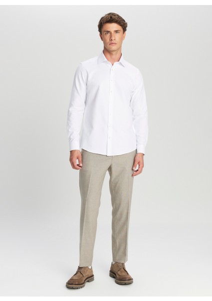 Slim Fit Klasik Yaka Beyaz Erkek Gömlek ACE020261535_BYZ fiyatları