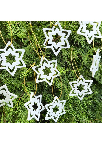 Yılbaşı Çam Ağacı Süsleri 10 Adet Beyaz Yıldız Yeni Yıl Dekoru fiyatları