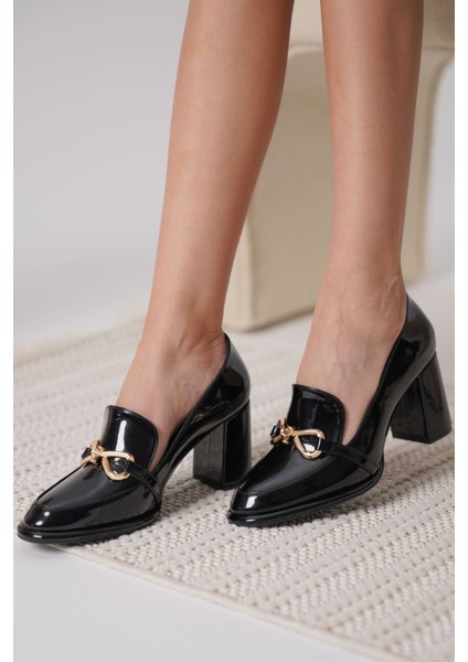 Modaserdem Melly Siyah Rugan Kadın Topuklu Ayakkabı fiyatları