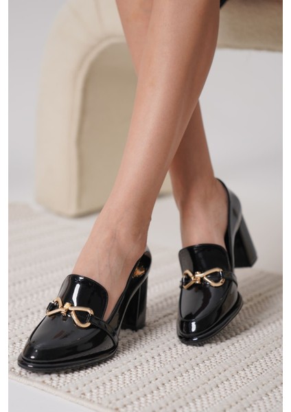 Modaserdem Melly Siyah Rugan Kadın Topuklu Ayakkabı modelleri