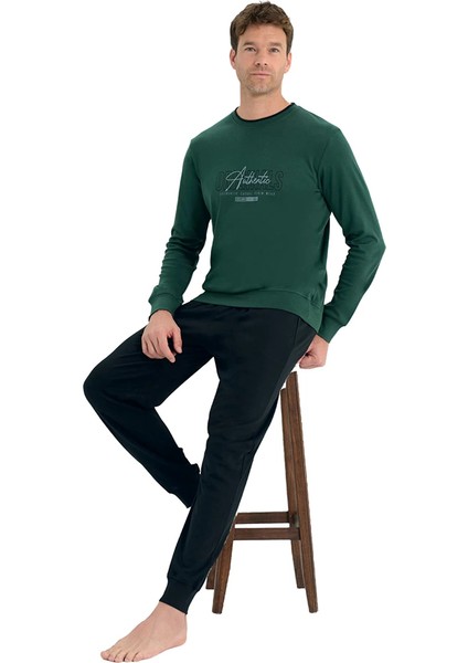 Over Sleep 2224 Erkek Kışlık Interlok Pijama Takım