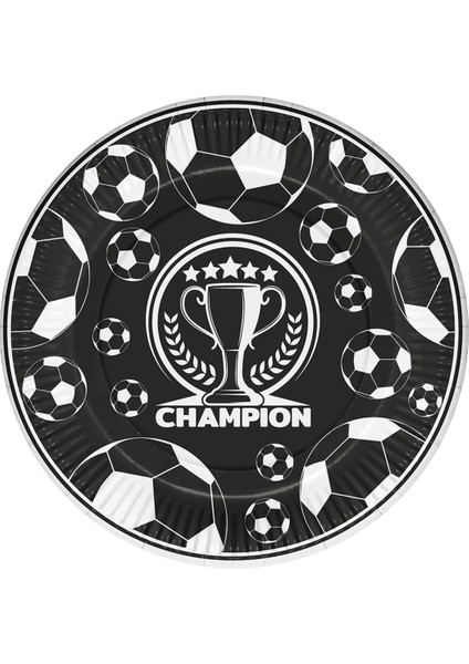 Karton Tabak 23CM 8li -Champion Siyah Beyaz-