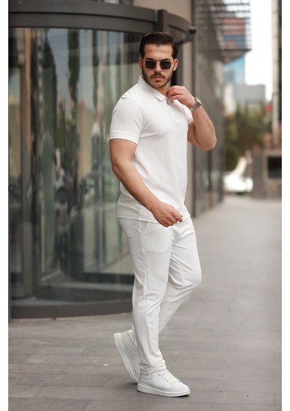 Erkek Yakalı Fermuarlı T-Shirt Pantolon Ikili Rahat Takım fiyatları