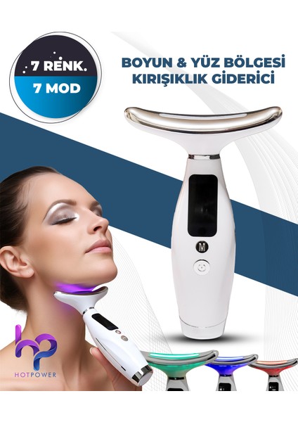 Boyun Yüz Germe Ems Boyun Yüz Germe Masajı Cilt Sıkılaştırma Cihazı LED Foton Terapi Kırışıklık Karşıtı Soğuk Lipoliz Cihazı Sökücü 7 Mod