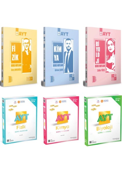 AYT Fizik - Kimya - Biyoloji Ders Notları Seti 2026 ve Üçdörtbeş Yayınları AYT Fizik - Kimya - Biyoloji Soru Bankası Seti 2026